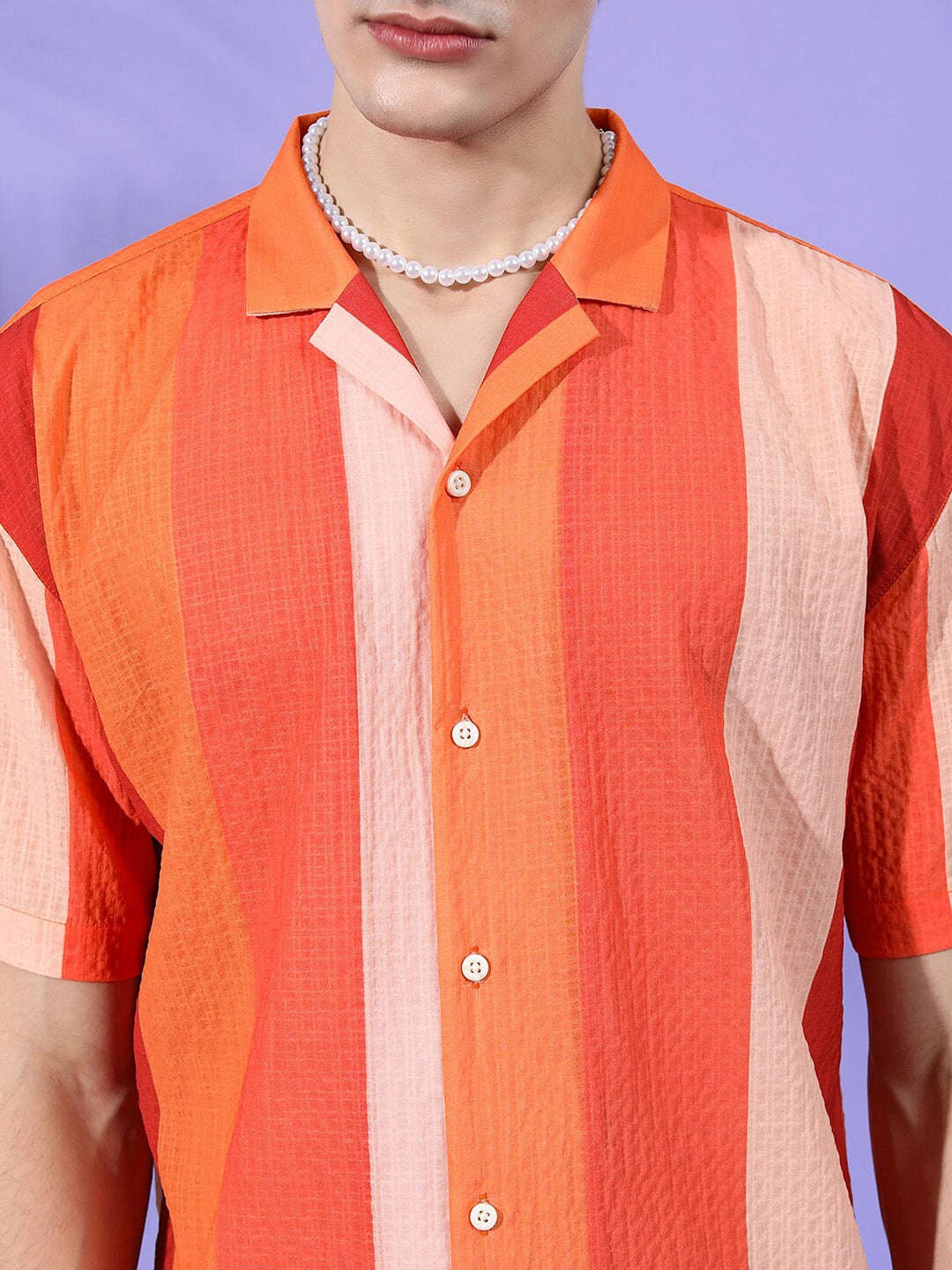 Shop Men Striped Resort Wear Shirt Online.