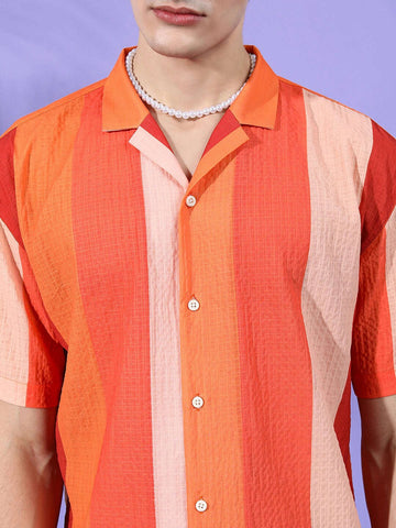 Shop Men Striped Resort Wear Shirt Online.