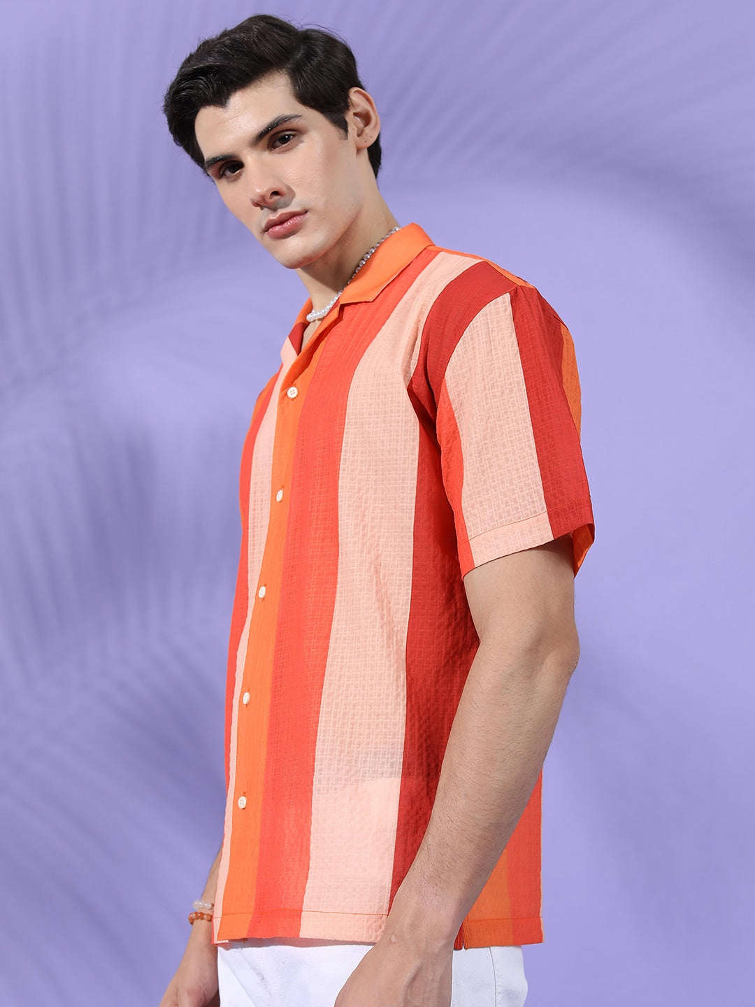 Shop Men Striped Resort Wear Shirt Online.