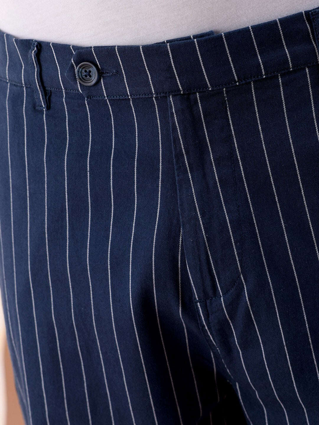 Shop Men Vertical Stripes Trouser Online.