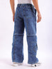 Shop Men Solid Wide Leg Zip-Off Convertible Utility Jeans Online.