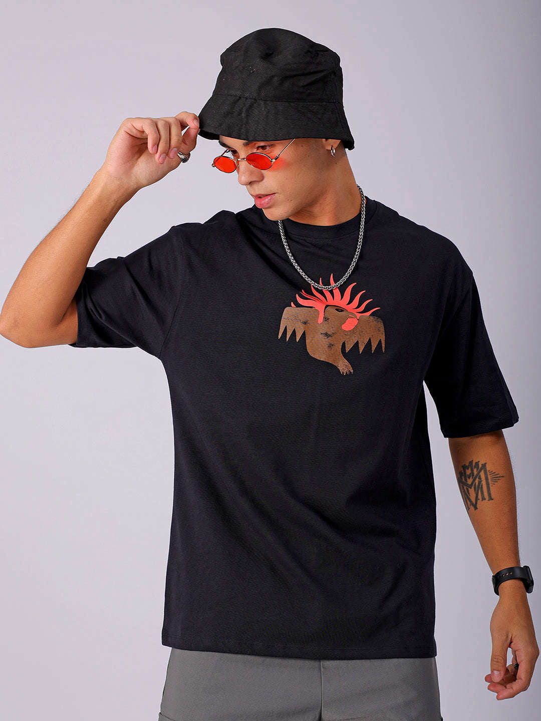 Shop Men's Back Printed Oversized T-Shirt Online.