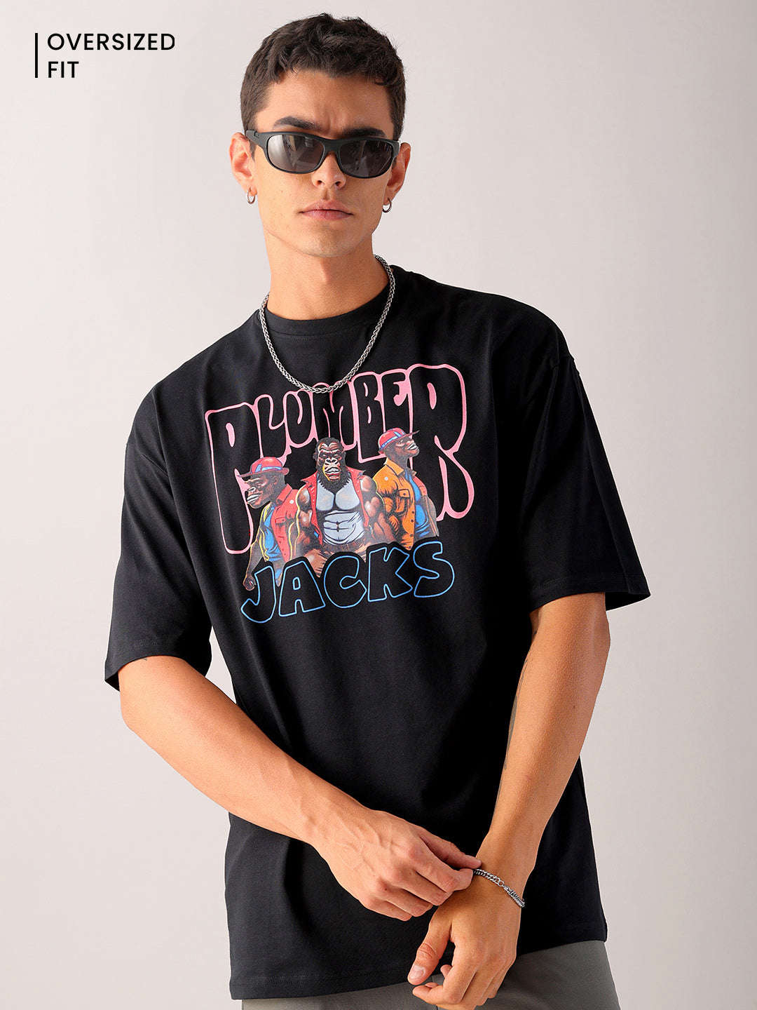 Shop Men's Back Printed Oversized T-Shirt Online.