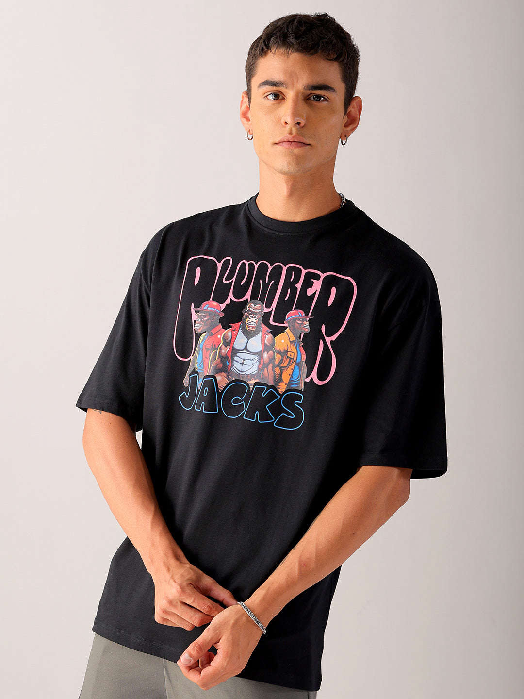 Shop Men's Back Printed Oversized T-Shirt Online.