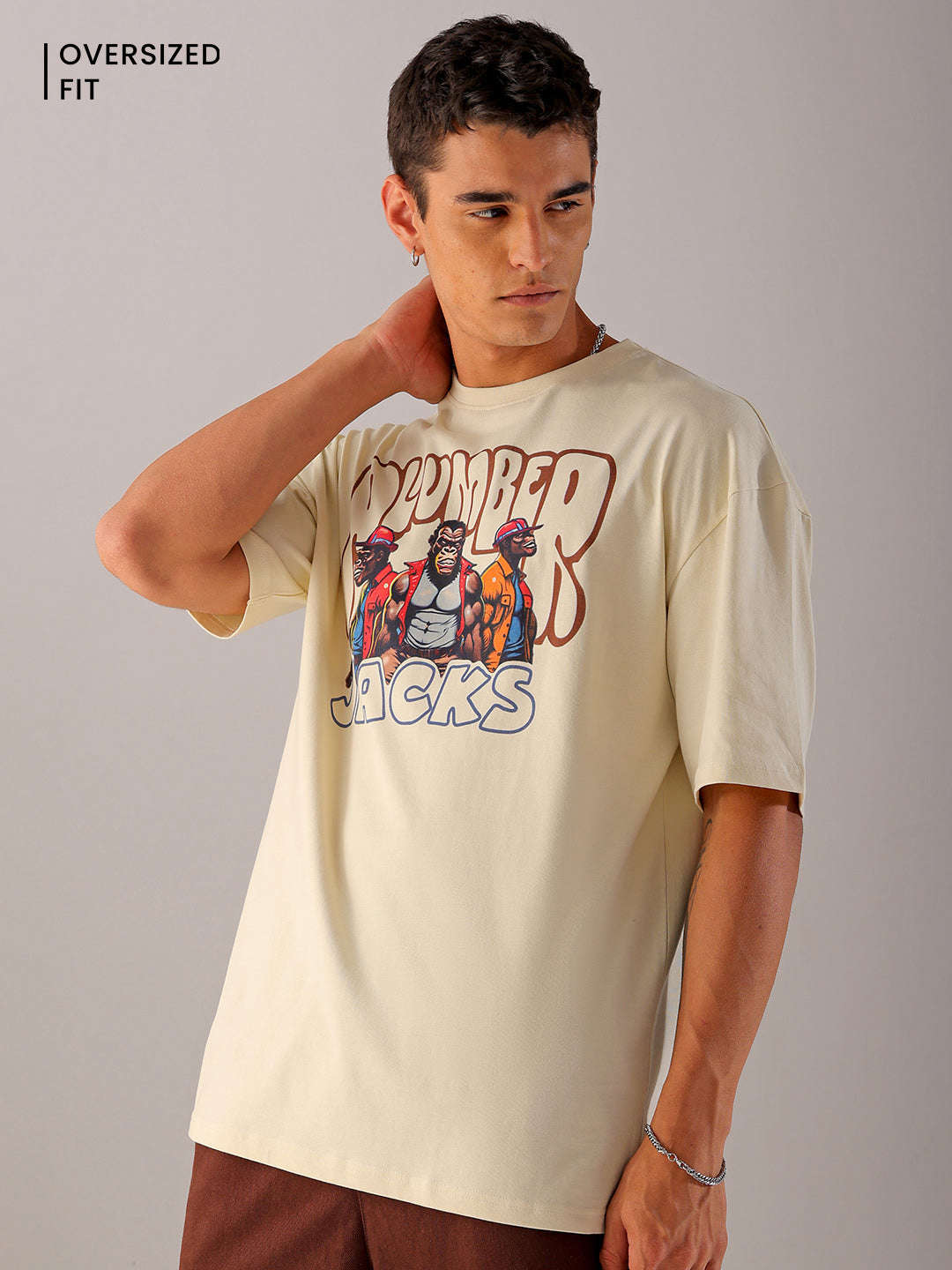 Shop Men's Back Printed Oversized T-Shirt Online.