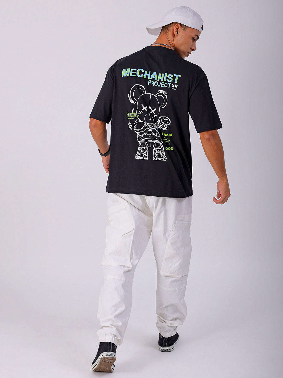 Shop Men's Back Printed Oversized T-Shirt Online.