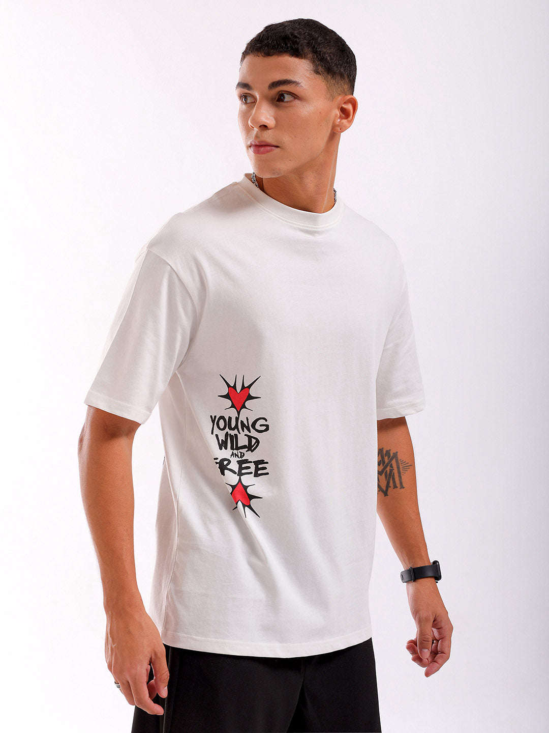 Shop Men's Back Printed Oversized T-Shirt Online.