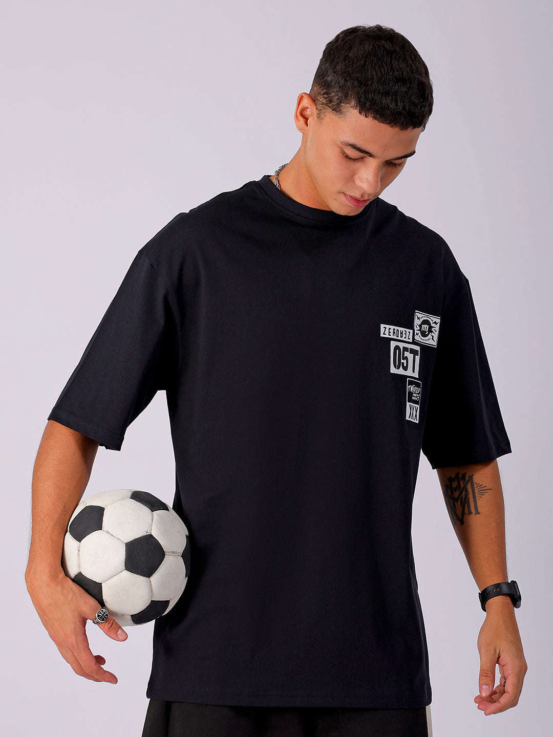 Shop Men's Back Printed Oversized T-Shirt Online.