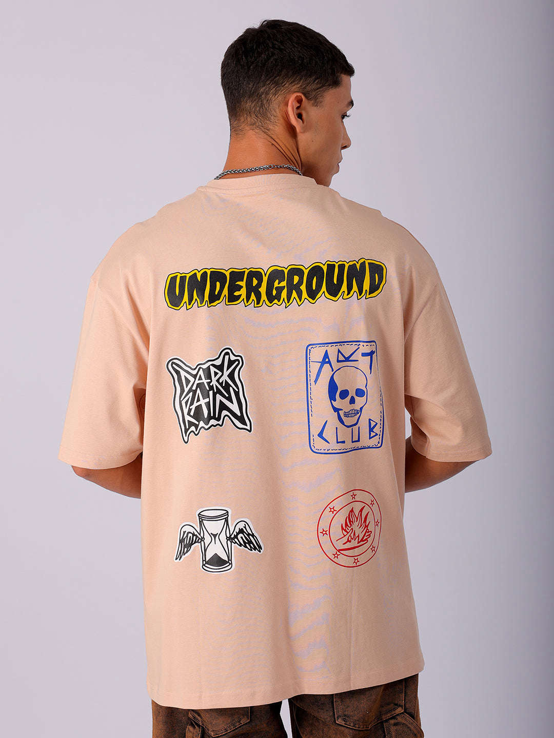 Shop Men's Back Printed Oversized T-Shirt Online.