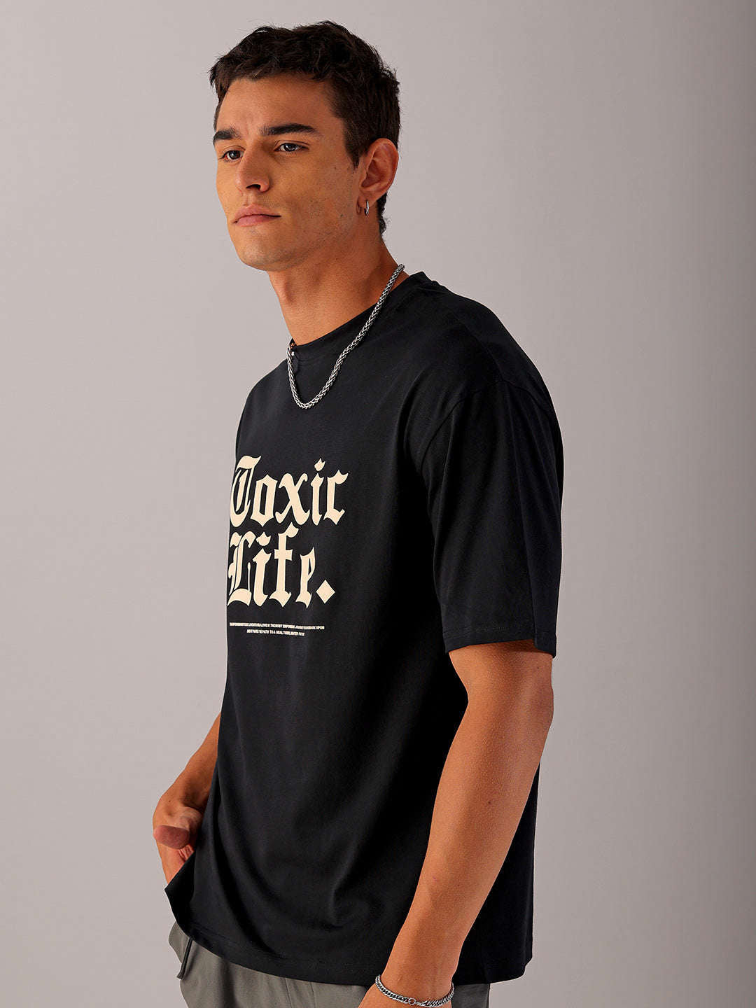 Shop Men's Back Printed Oversized T-Shirt Online.