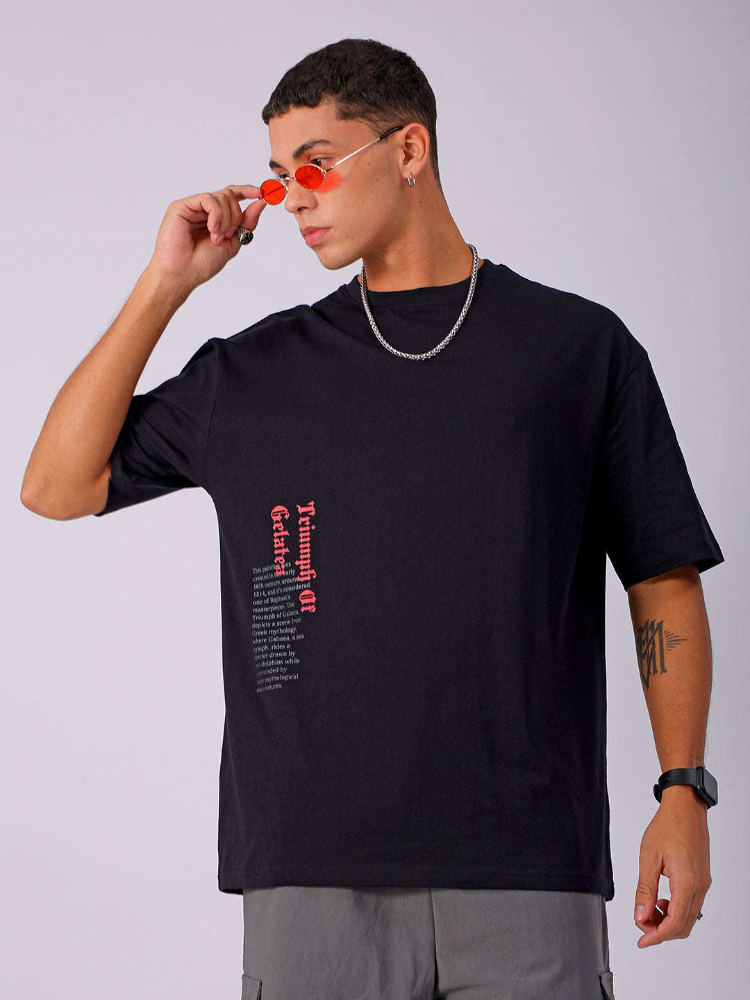 Shop Men's Back Printed Oversized T-Shirt Online.