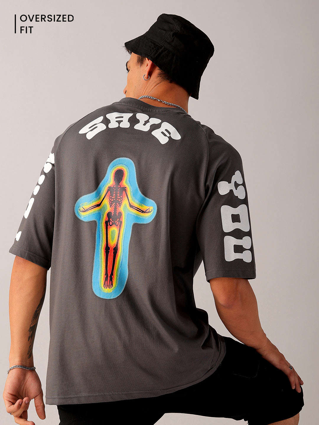 Shop Men's Back Printed Oversized T-Shirt Online.