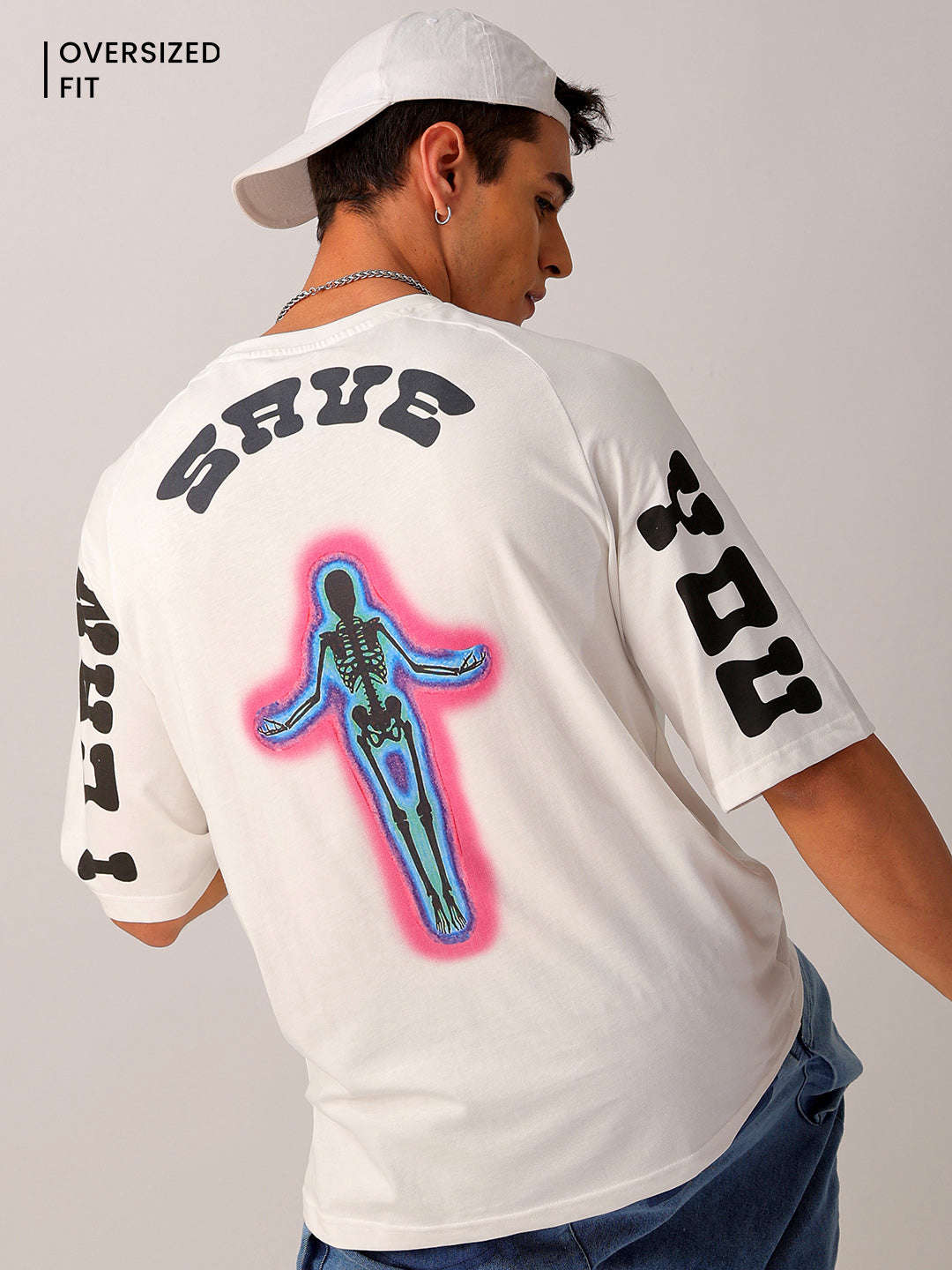 Shop Men's Back Printed Oversized T-Shirt Online.