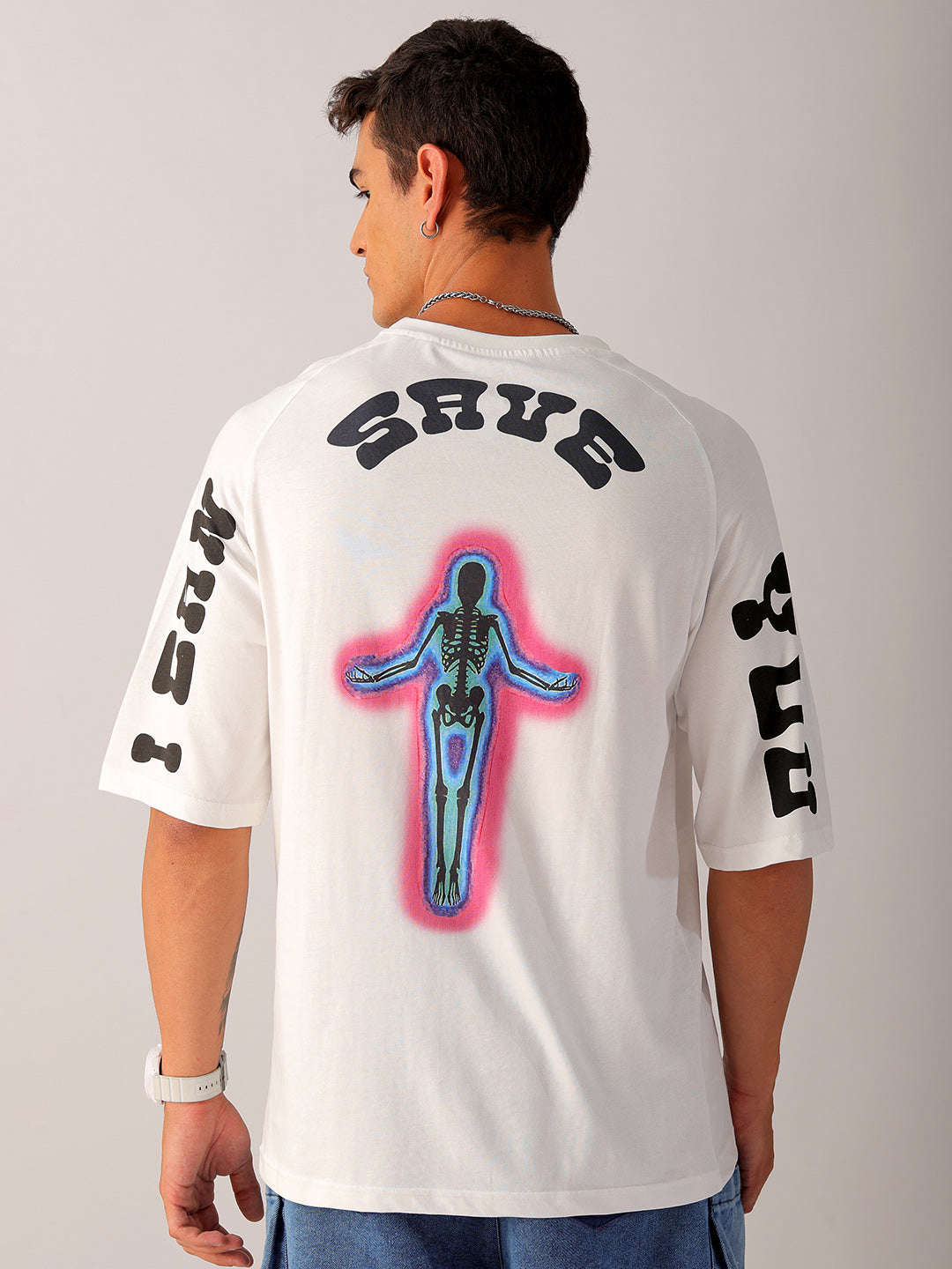 Shop Men's Back Printed Oversized T-Shirt Online.