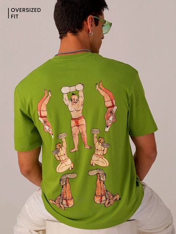 Shop Men's Back Printed Oversized T-Shirt Online.