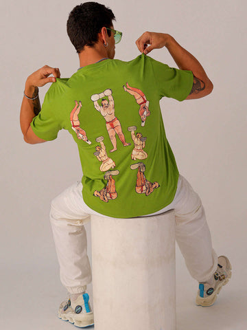 Shop Men's Back Printed Oversized T-Shirt Online.