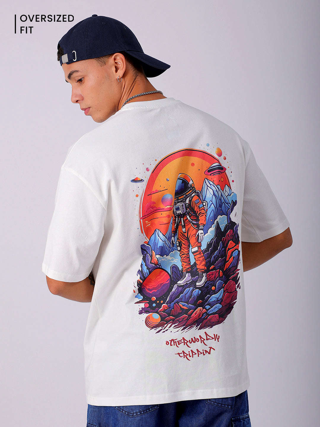 Shop Men's Back Printed Oversized T-Shirt Online.