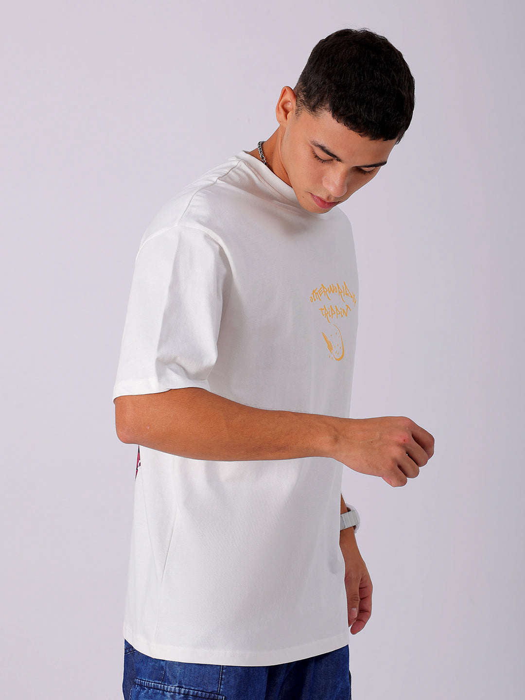 Shop Men's Back Printed Oversized T-Shirt Online.