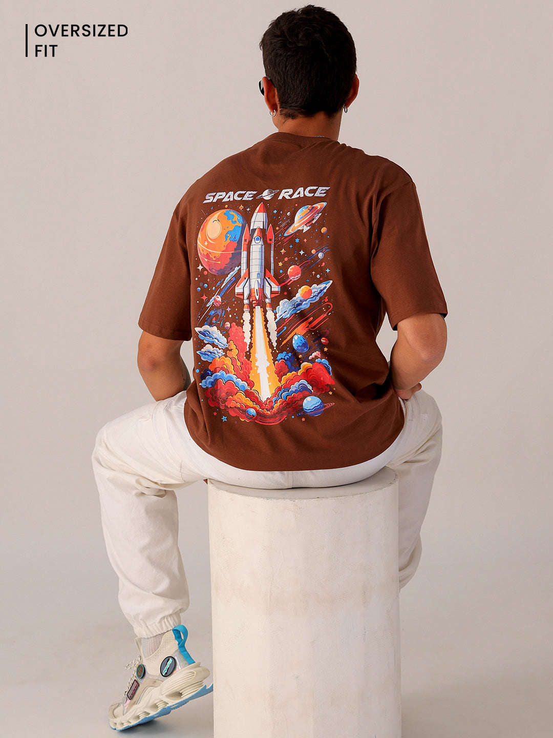 Shop Men's Back Printed Oversized T-Shirt Online.