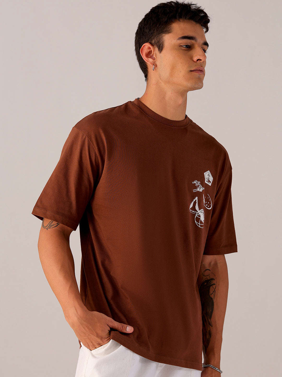 Shop Men's Back Printed Oversized T-Shirt Online.