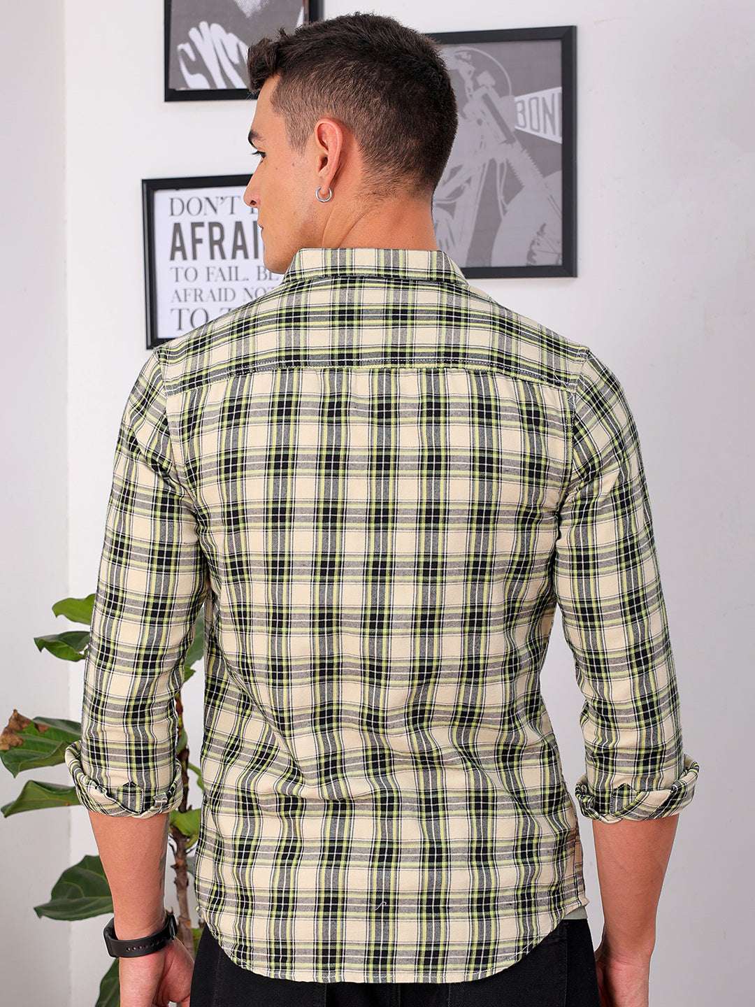 Shop Men's Checked Slim Fit Shirt Online.