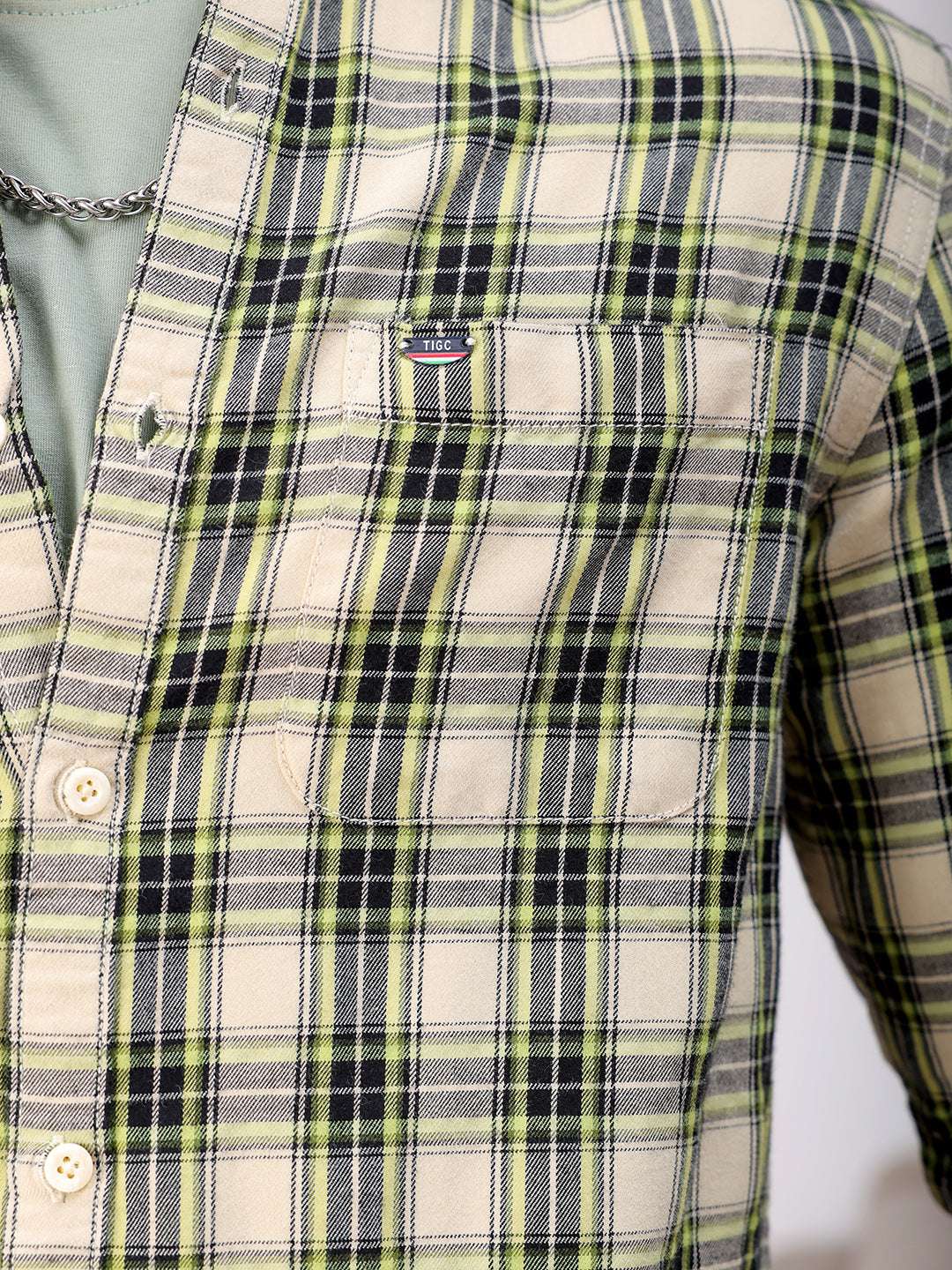 Shop Men's Checked Slim Fit Shirt Online.