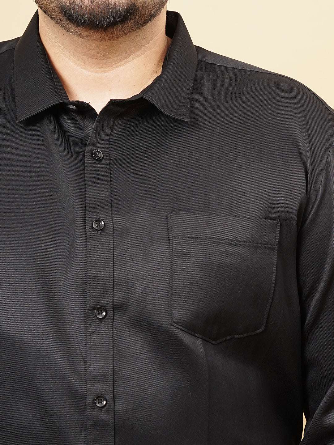 Shop Men's Black Plus Size Solid Formal Shirt Online.