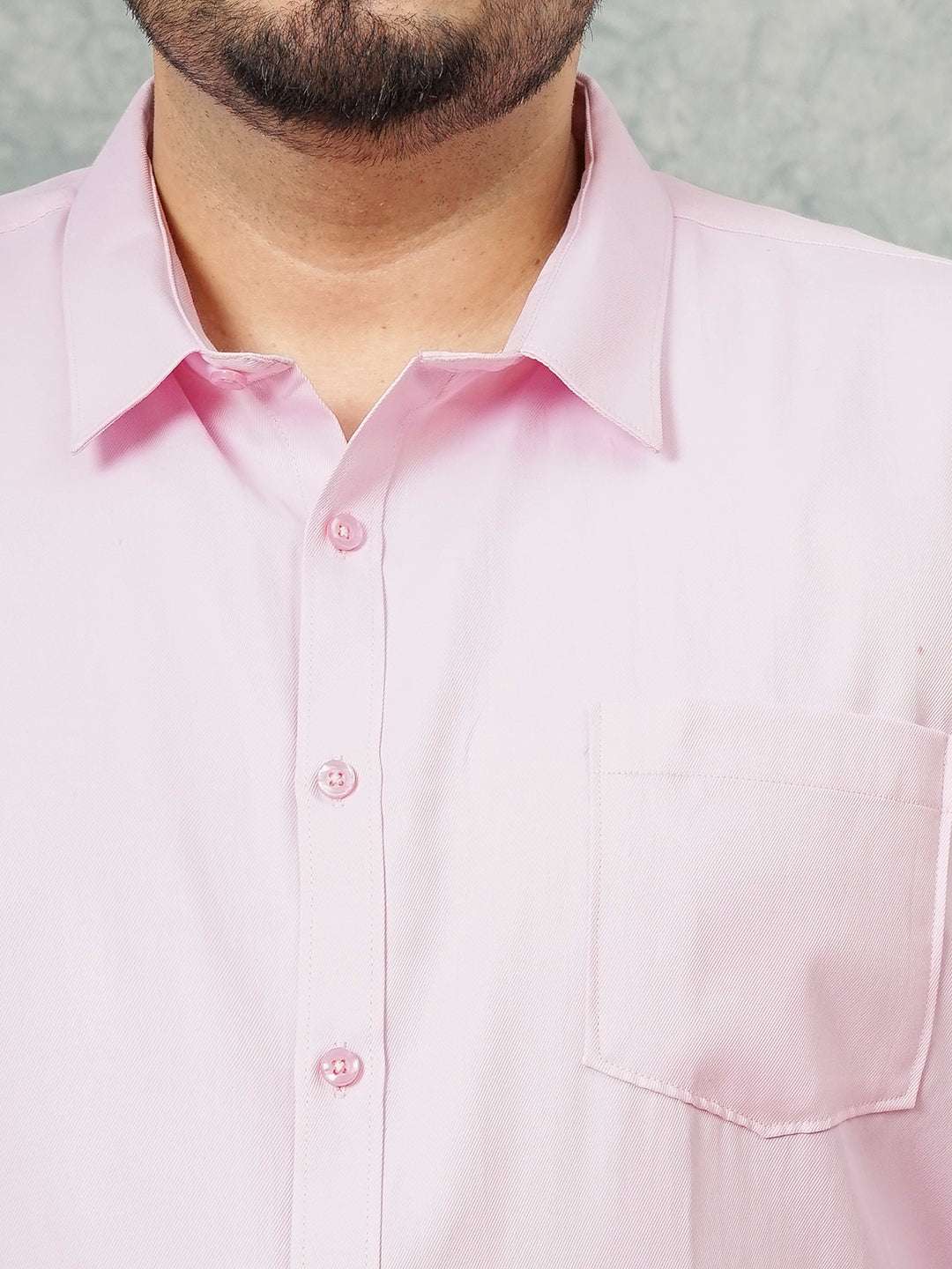 Shop Men's Pink Plus Size Solid Formal Shirt Online.