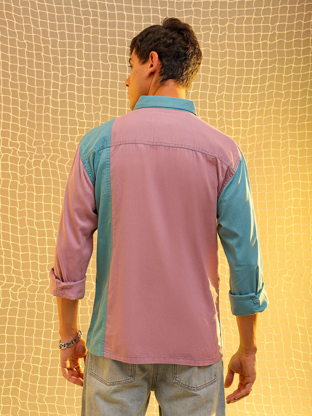 Shop Mens Pink Regular Solid Sulphur Streetwear Shirt Online.