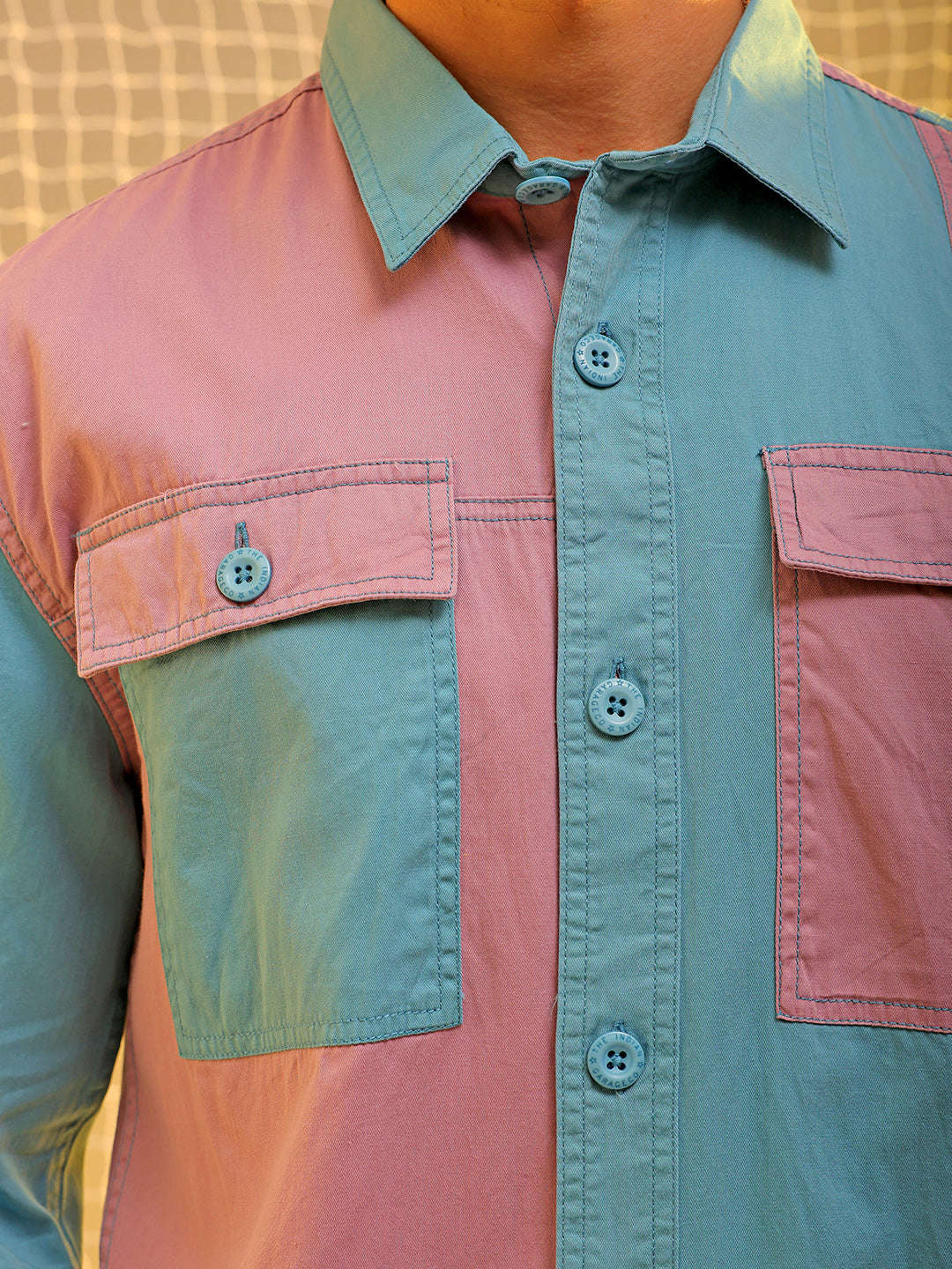 Shop Mens Pink Regular Solid Sulphur Streetwear Shirt Online.