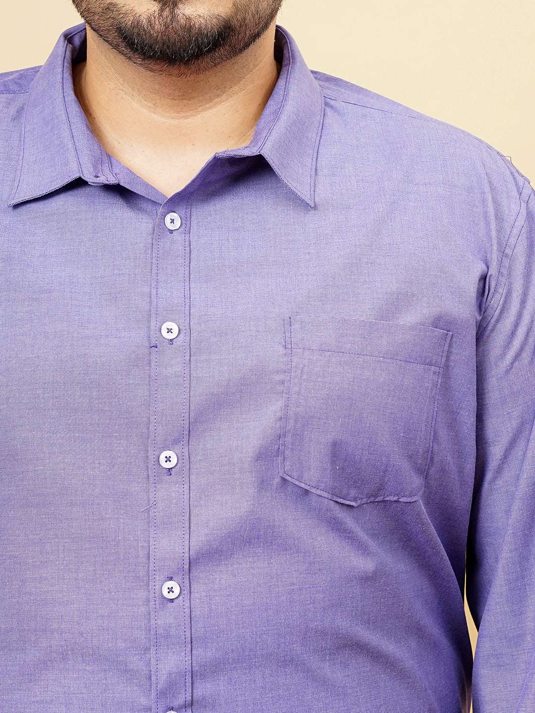 Shop Men's Purple Plus Size Solid Formal Shirt Online.