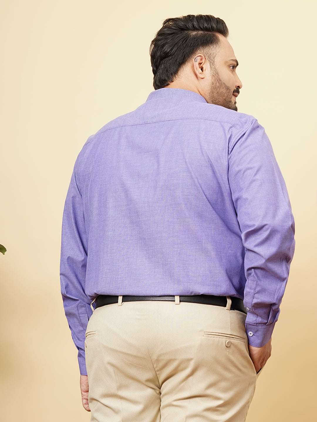 Shop Men's Purple Plus Size Solid Formal Shirt Online.