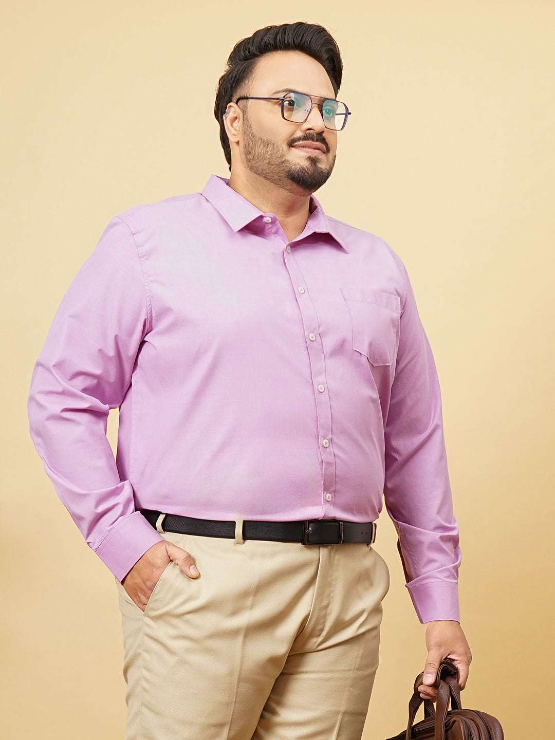 Shop Men's Purple Plus Size Solid Formal Shirt Online.