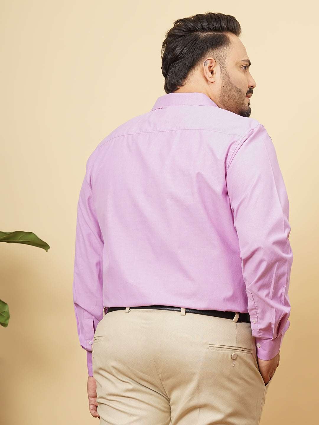 Shop Men's Purple Plus Size Solid Formal Shirt Online.