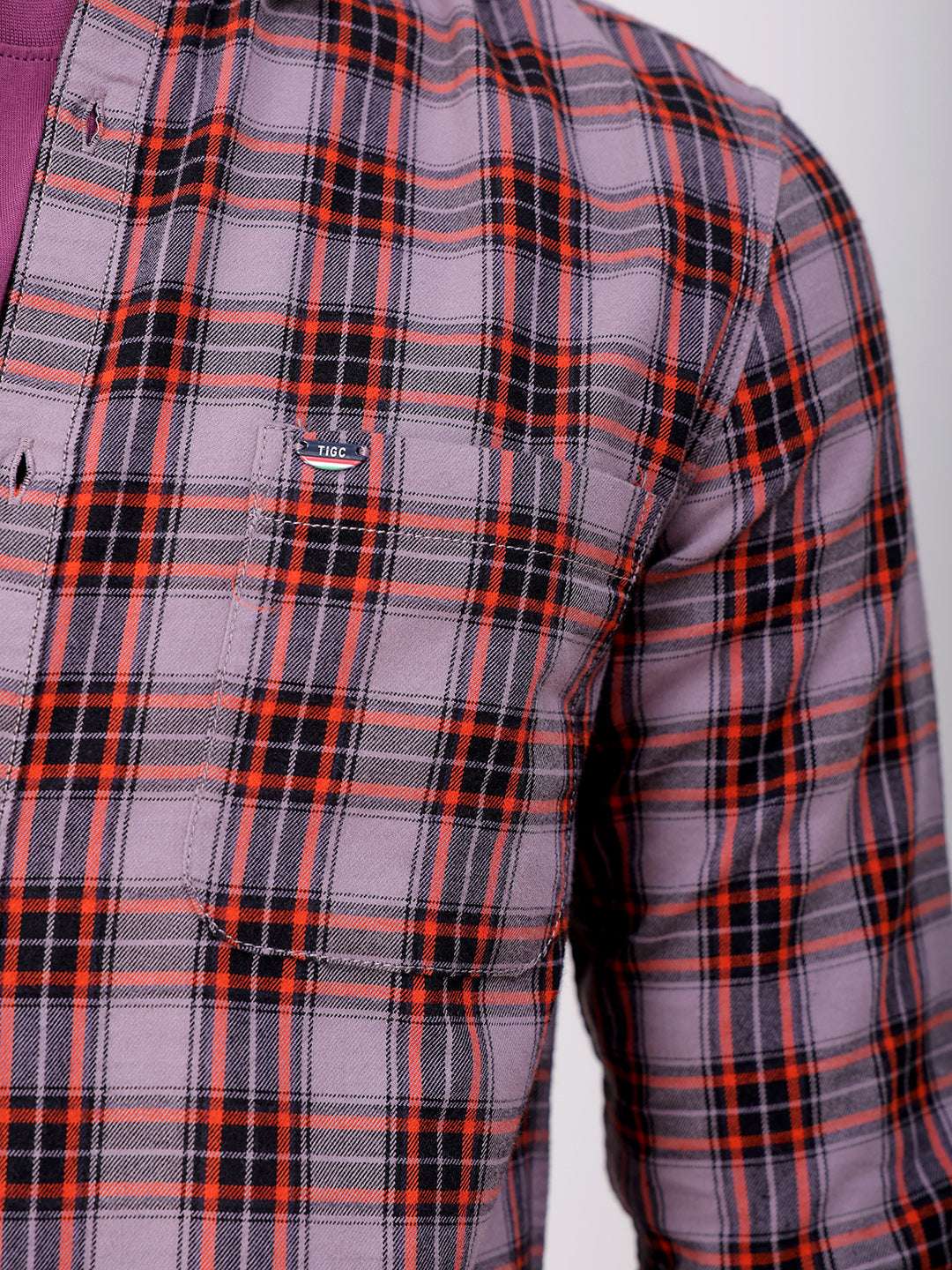 Shop Men's Checked Slim Fit Shirt Online.