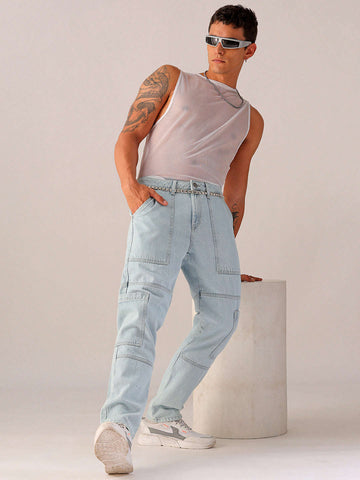 Shop Men's Solid Dad Fit Jeans Online.