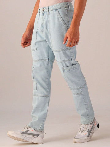Shop Men's Solid Dad Fit Jeans Online.