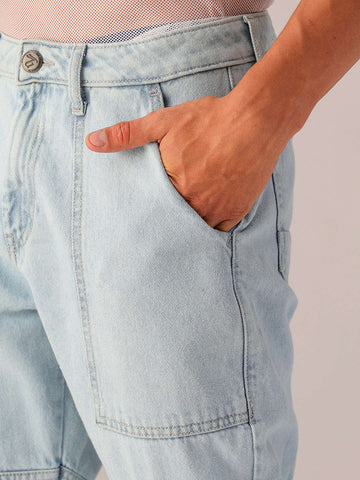 Shop Men's Solid Dad Fit Jeans Online.
