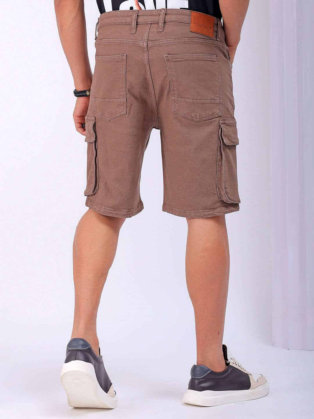 Men's Solid Relaxed Fit Cargo Shorts