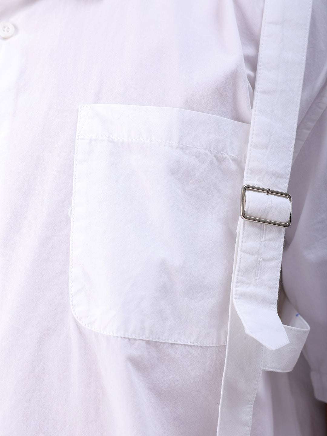 Shop Men's White Boxy Fit Solid Streetwear Utility Shirt Online.