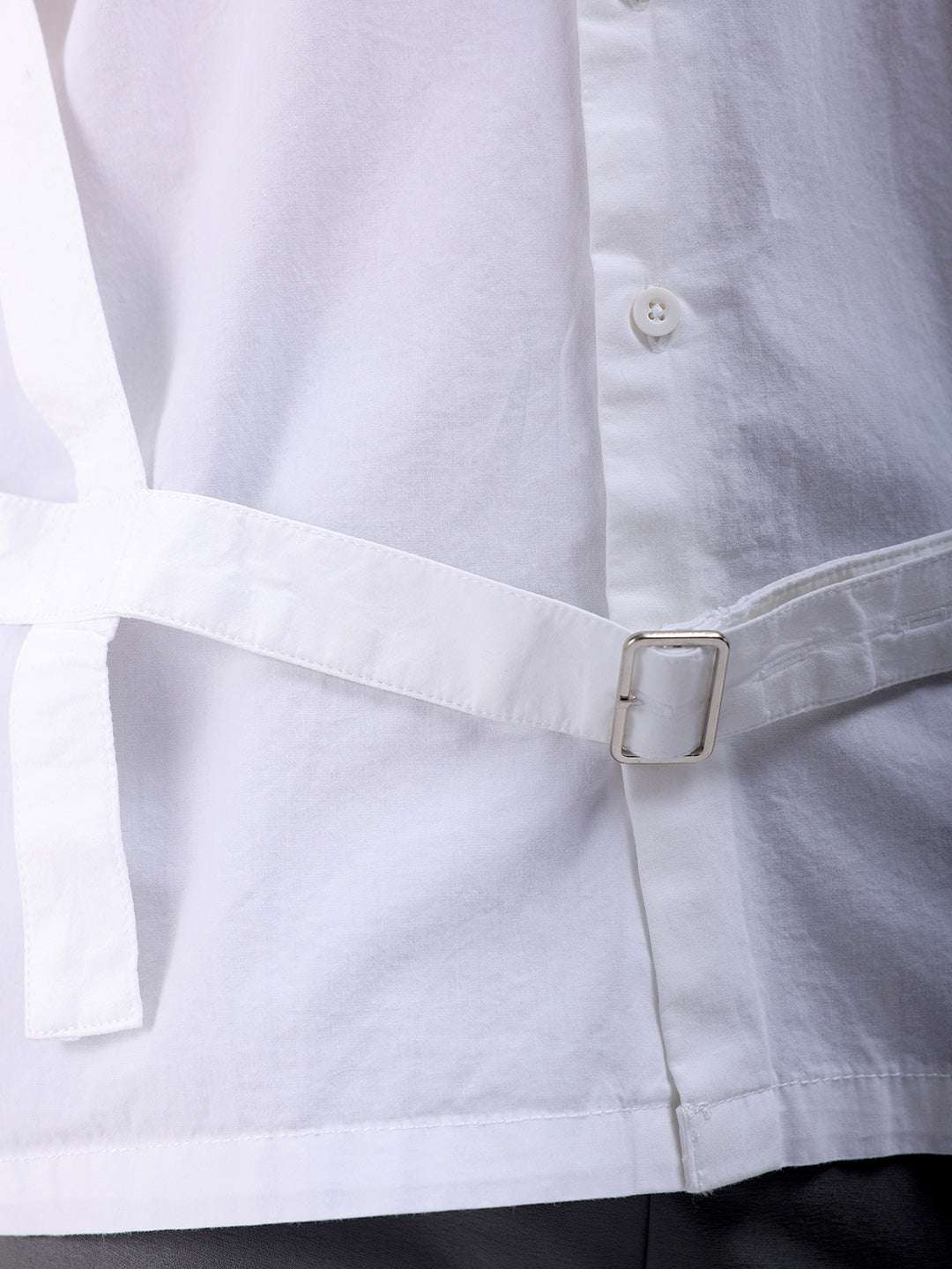 Shop Men's White Boxy Fit Solid Streetwear Utility Shirt Online.