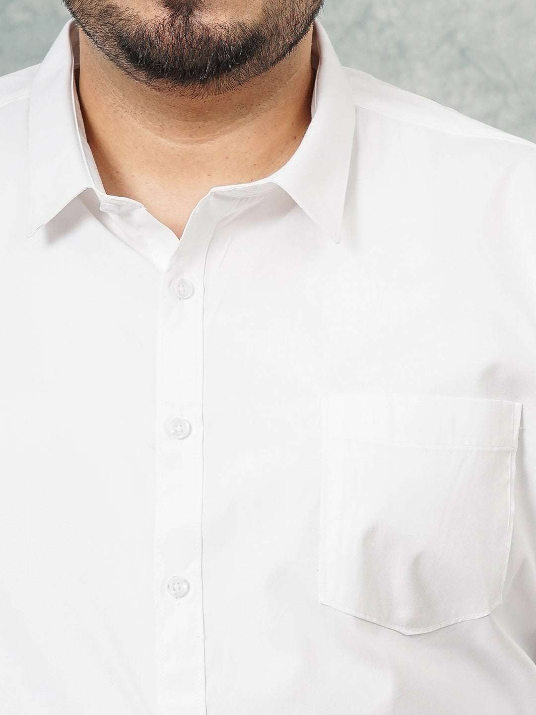 Shop Men's White Plus Size Solid Formal Shirt Online.