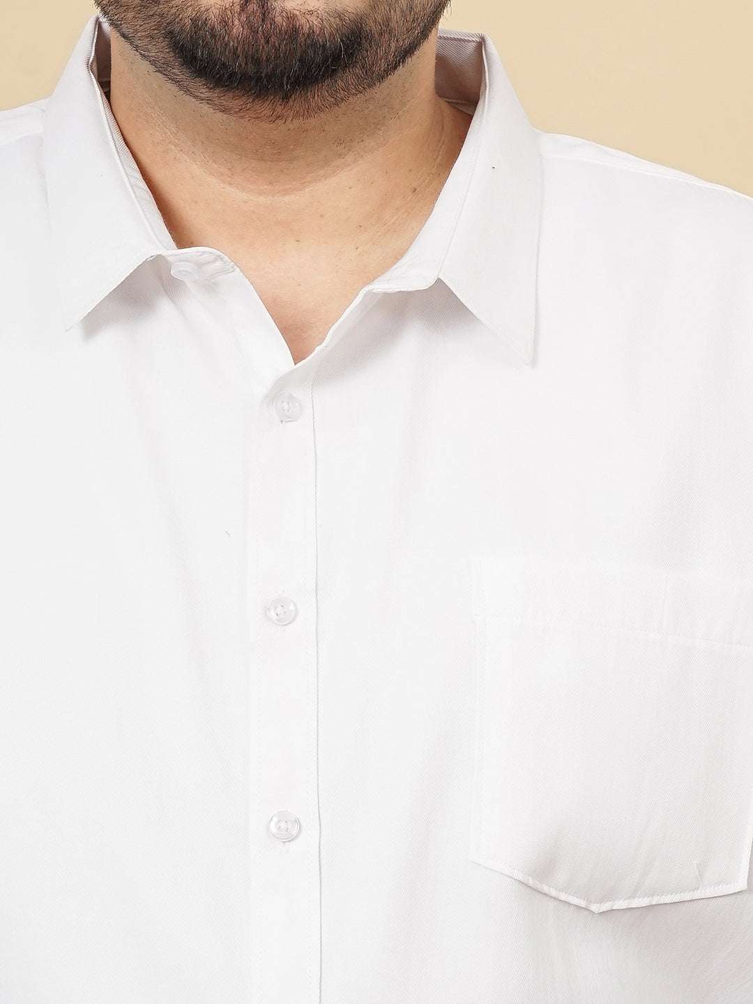 Shop Men's White Plus Size Solid Formal Shirt Online.