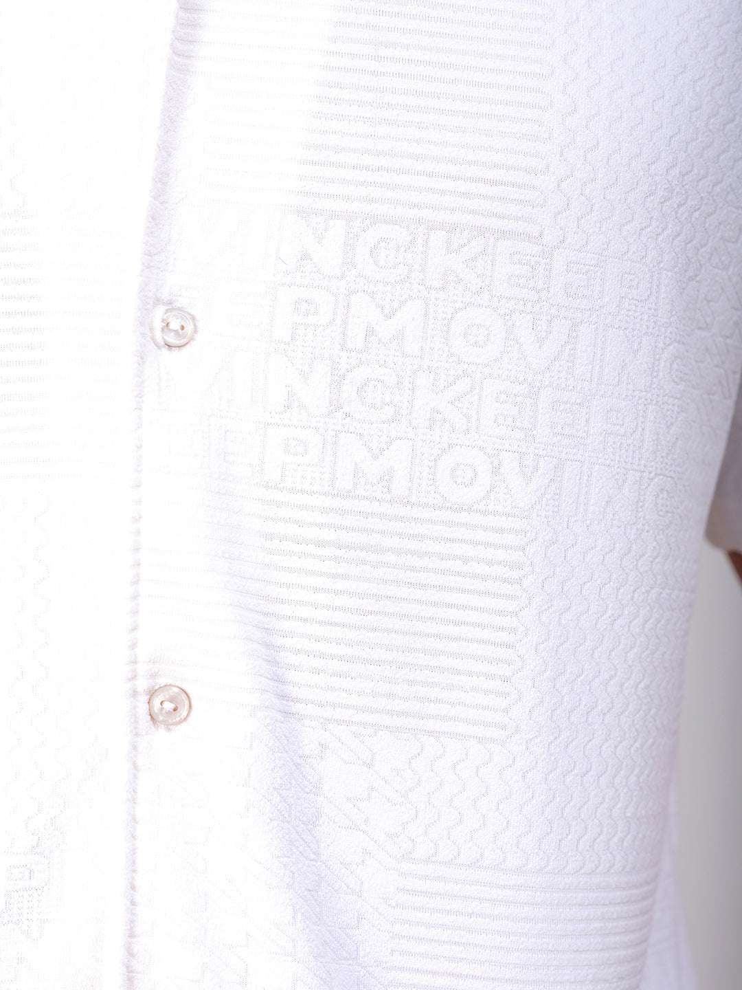 Shop Men's White Slim Fit Solid Resortwear Shirt Online.