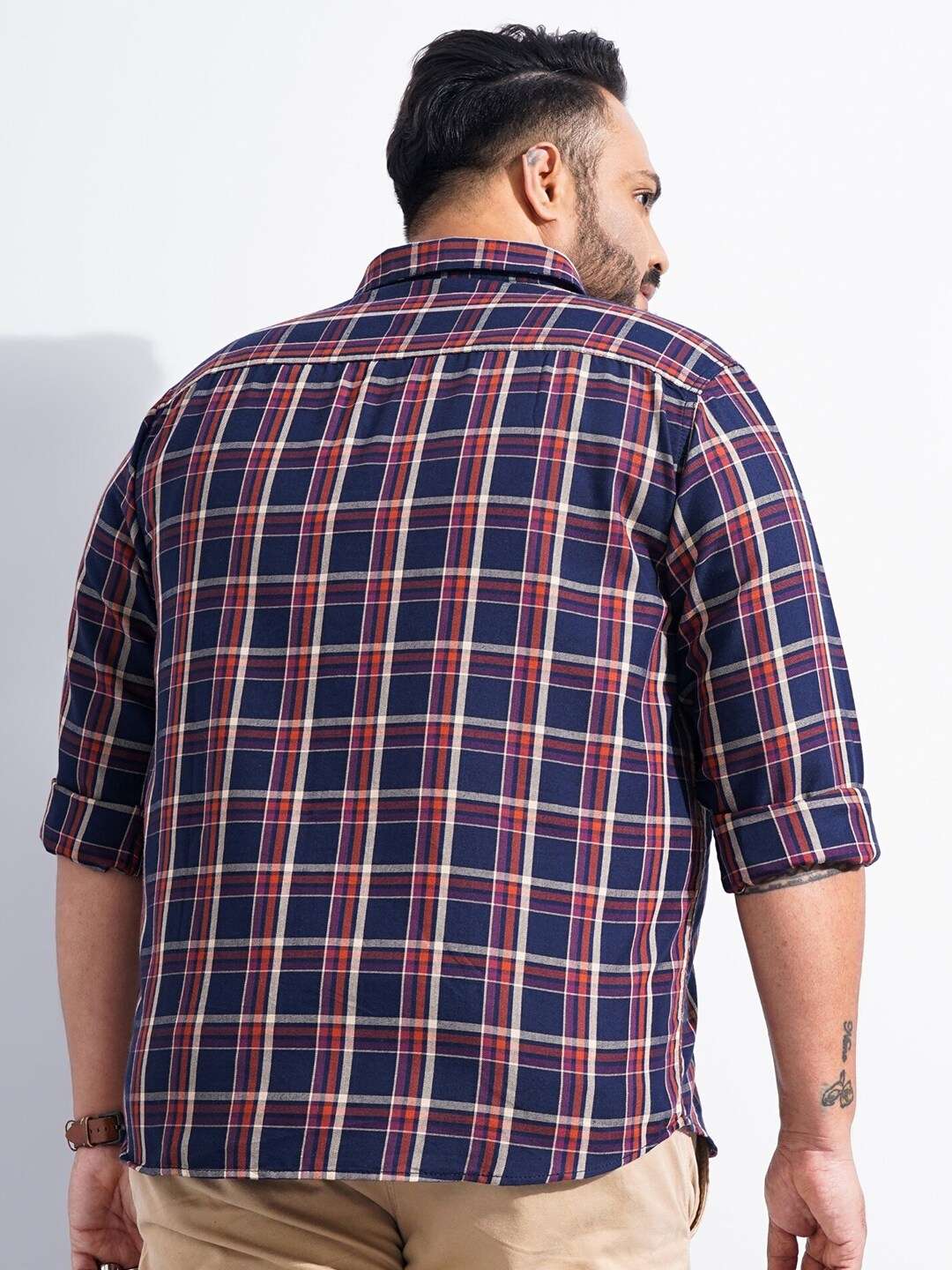 Shop Men Plus Size Checked Shirt Online.