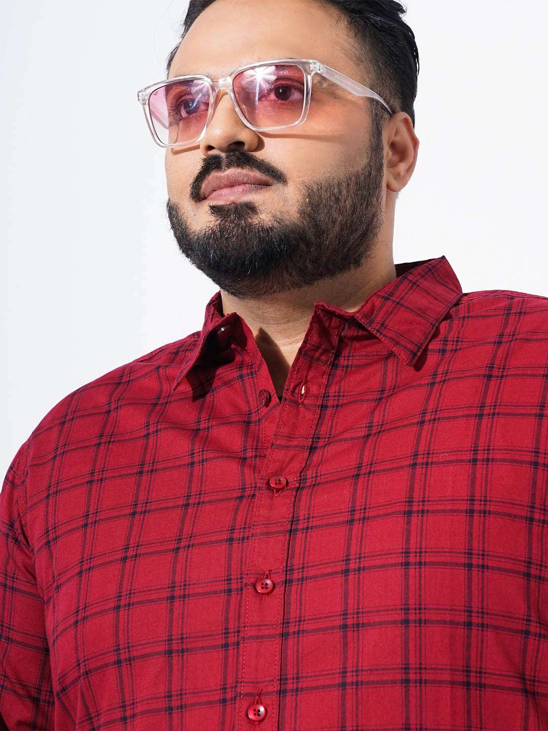 Shop Men Plus Size Checked Shirt Online.