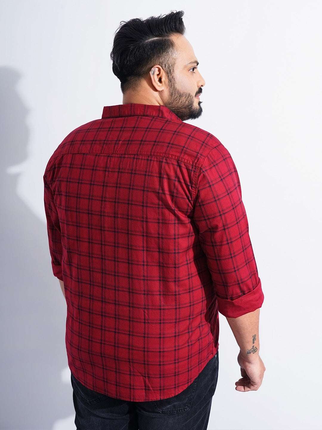 Shop Men Plus Size Checked Shirt Online.