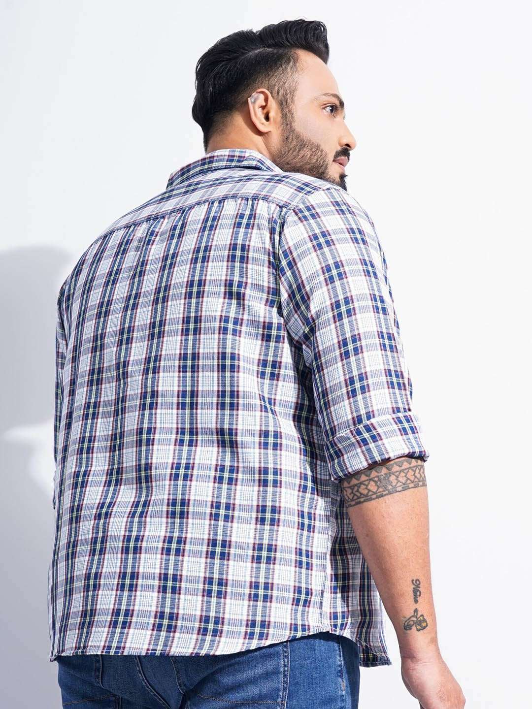 Shop Men Plus Size Checked Shirt Online.