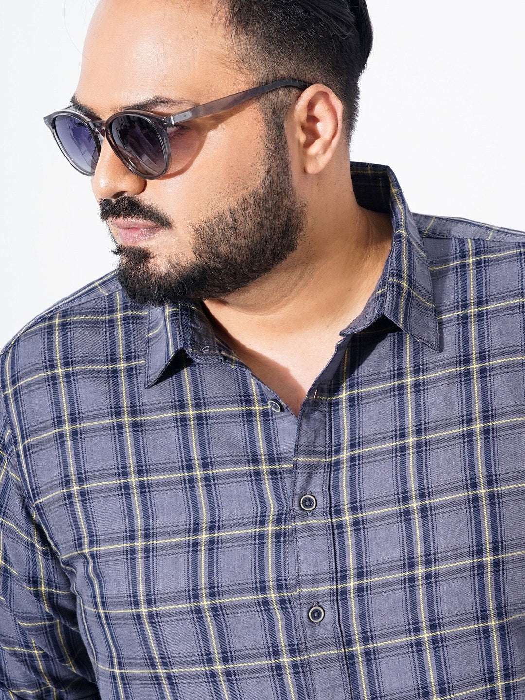 Shop Men Plus Size Checked Shirt Online.