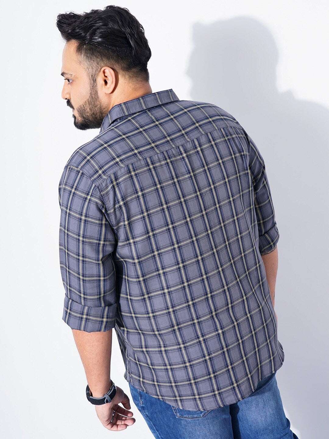 Shop Men Plus Size Checked Shirt Online.